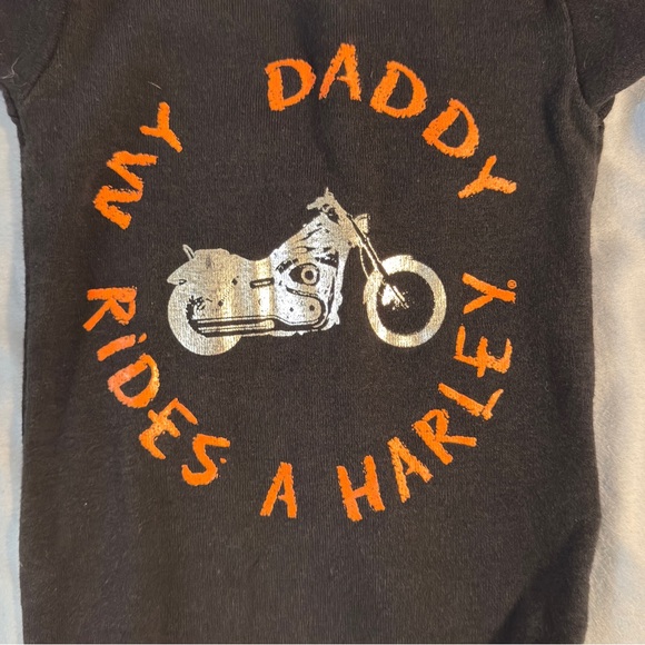 Harley-Davidson Black and Orange Baby Bodysuit - Picture 2 of 4